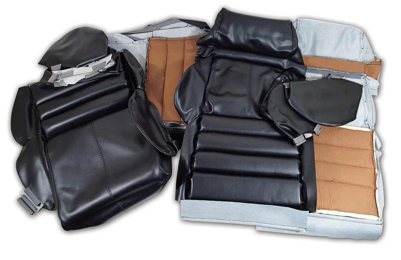 1991-1992 Corvette "Leather-Like" Vinyl Seat Covers Black Sport-422220-Corvette-Store-Online