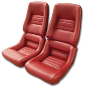 1979-1981 Corvette Mounted Leather Seat Covers Red Leathr/Vinyl Original 4" Bolster-422524-Corvette-Store-Online