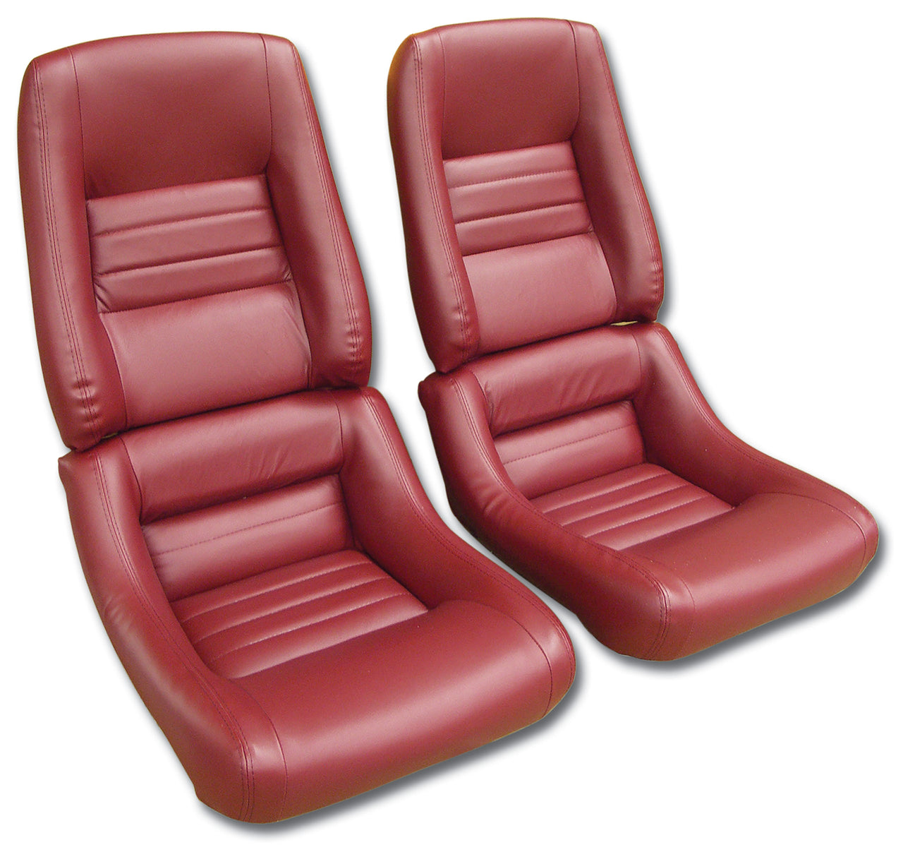 1982-1982 Corvette Mounted Leather Seat Covers Red Leathr/Vinyl Original 4" Bolster-422526-Corvette-Store-Online