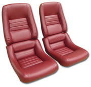 1982-1982 Corvette Mounted Leather Seat Covers Red Leathr/Vinyl Original 4" Bolster-422526-Corvette-Store-Online