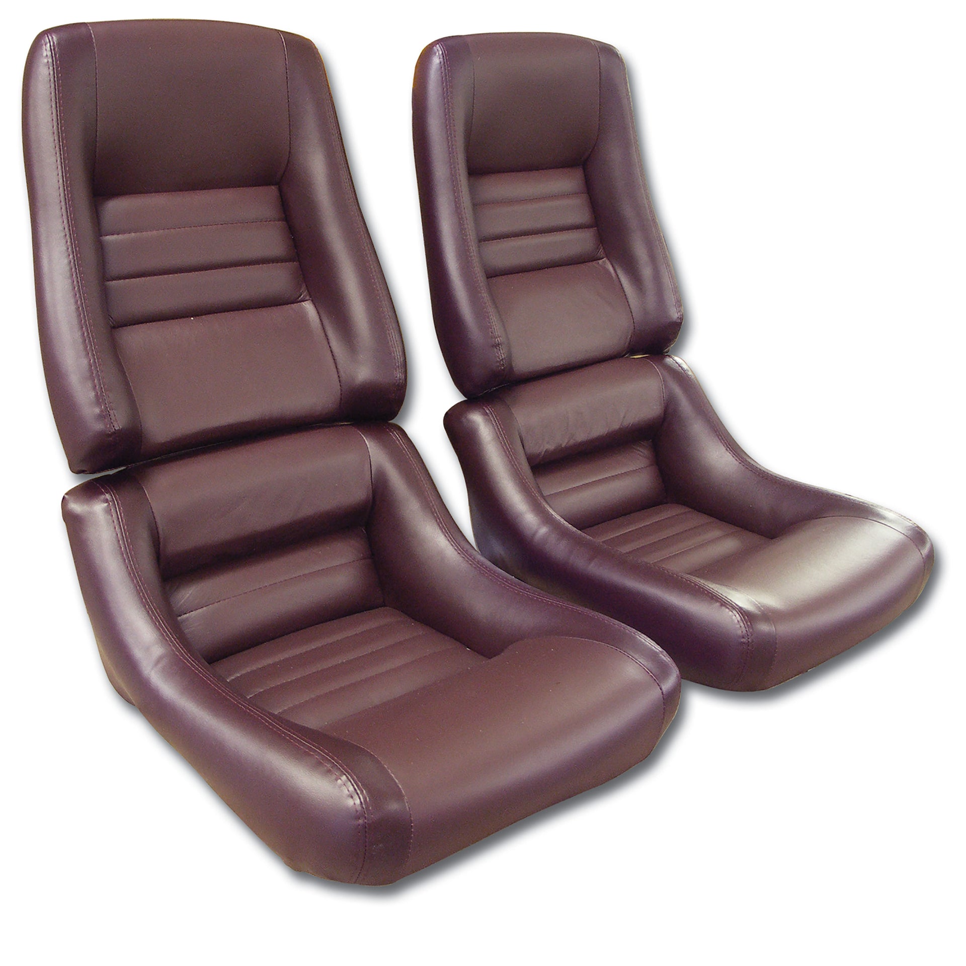 1980-1980 Corvette Mounted Leather Seat Covers Claret Lthr/Vnyl Original 4" Bolster-422536-Corvette-Store-Online