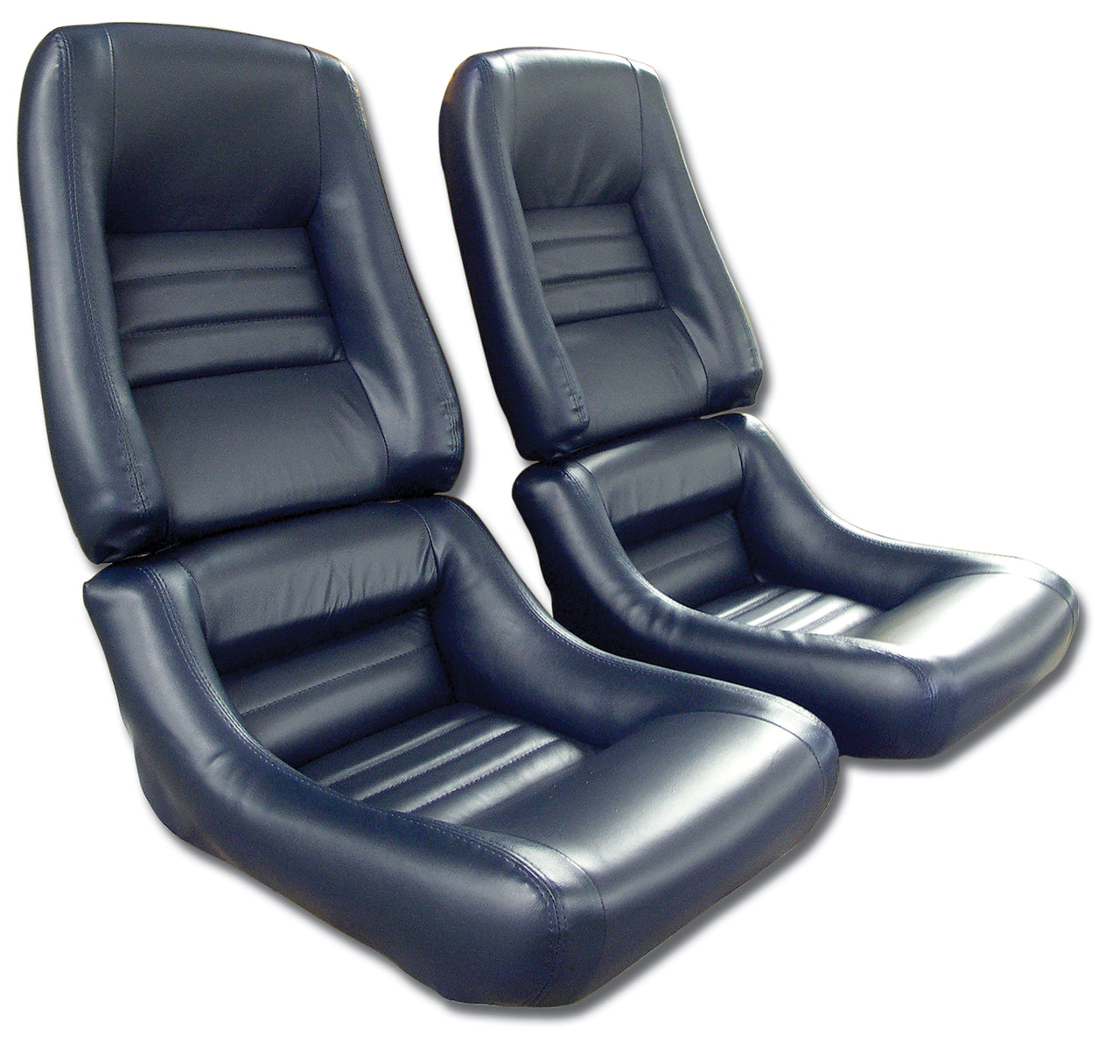 1982-1982 Corvette Mounted Leather Seat Covers Dk Blue Lthr/Vnyl Original 4" Bolstr-422546-Corvette-Store-Online