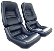 1982-1982 Corvette Mounted Leather Seat Covers Dk Blue Lthr/Vnyl Original 4" Bolstr-422546-Corvette-Store-Online