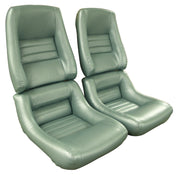 1982-1982 Corvette Mounted Leather Seat Covers Silvrgrn Lthr/Vnyl Original 4" Blstr-422559-Corvette-Store-Online