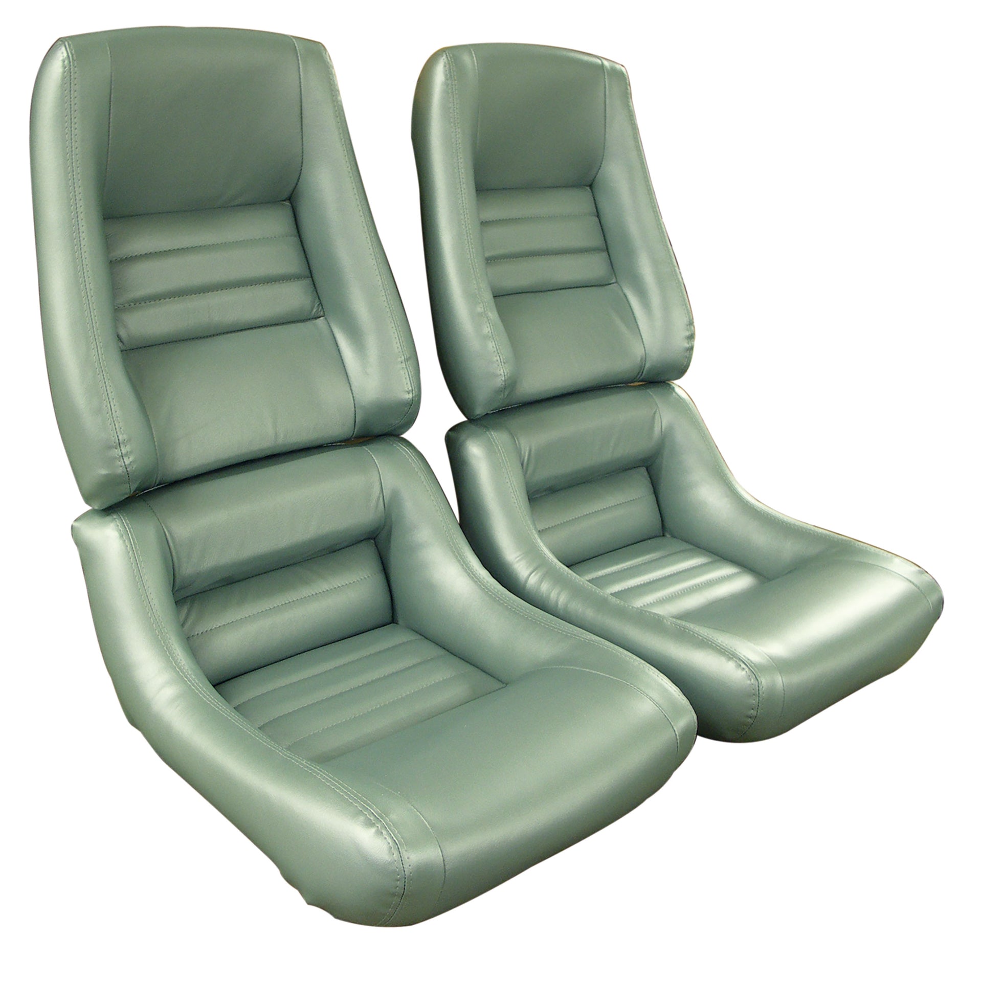 1982-1982 Corvette Mounted Leather Seat Covers Silvrgrn Lthr/Vnyl Original 4" Blstr-422559-Corvette-Store-Online