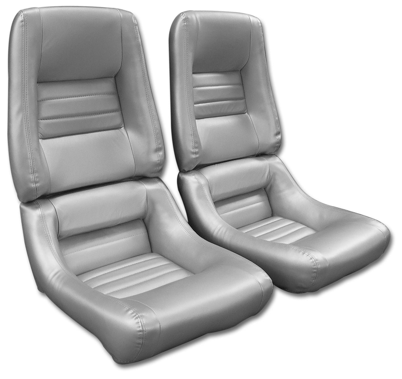 1978-1978 Corvette Mounted Leathr Seat Covers Silver Pace Lthr/Vnyl Original 4"Blstr-422562-Corvette-Store-Online