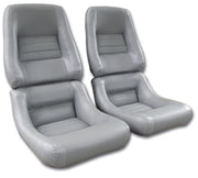 1982-1982 Corvette Mounted Leather Seat Covers Gray Lthr/Vinyl Original 4" Bolster-422568-Corvette-Store-Online