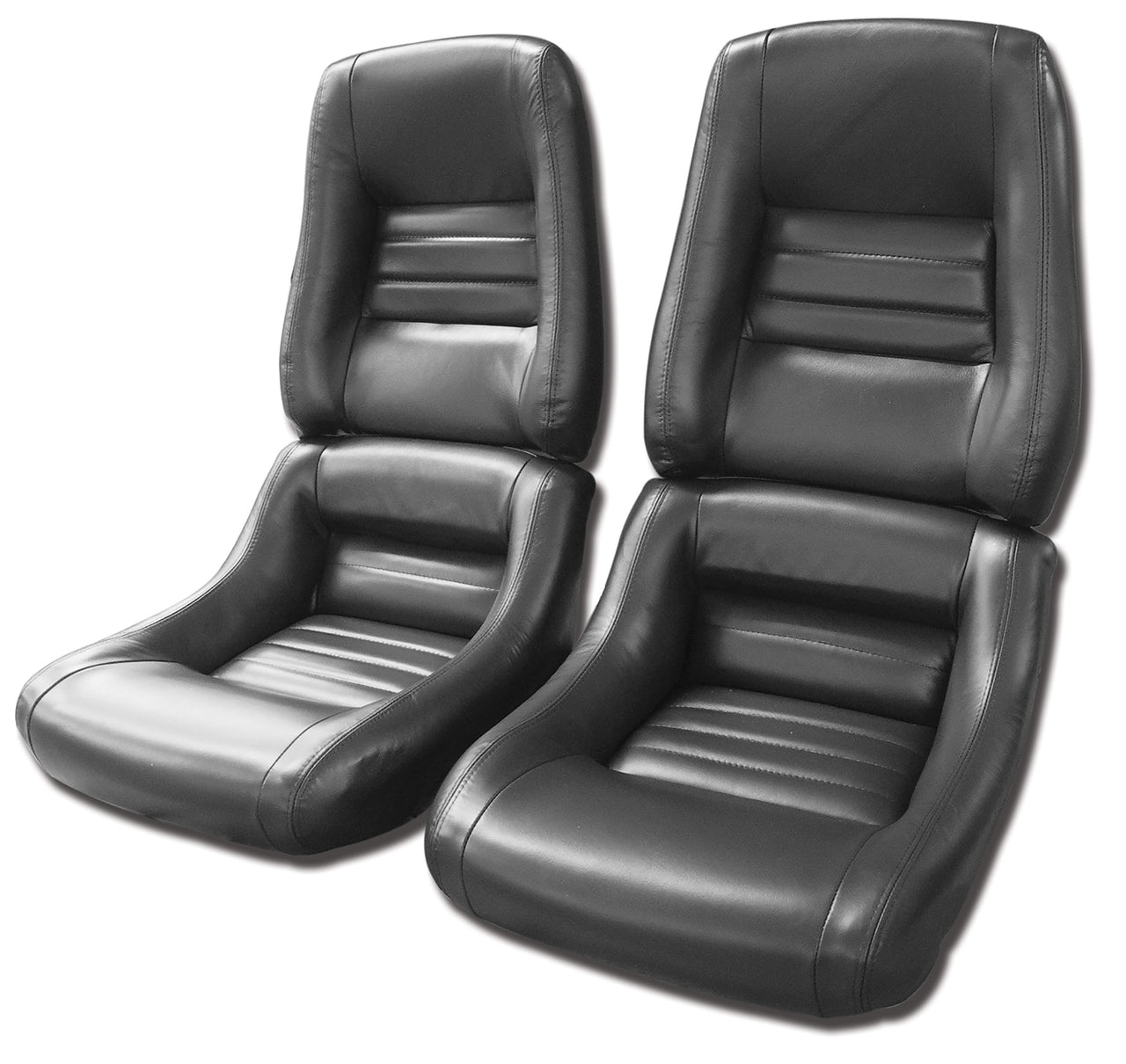 1982-1982 Corvette Mounted Leather Seat Covers Charcoal 100%-Leather 4" Bolster-422621-Corvette-Store-Online