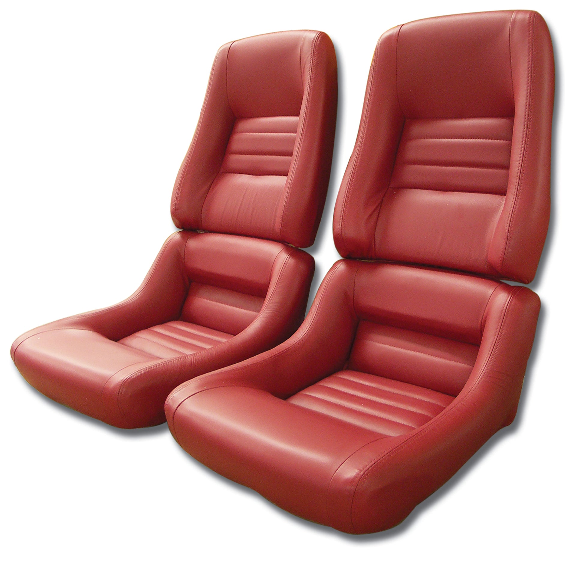 1979-1981 Corvette Mounted Leather Seat Covers Red 100%-Leather 4" Bolster-422624-Corvette-Store-Online