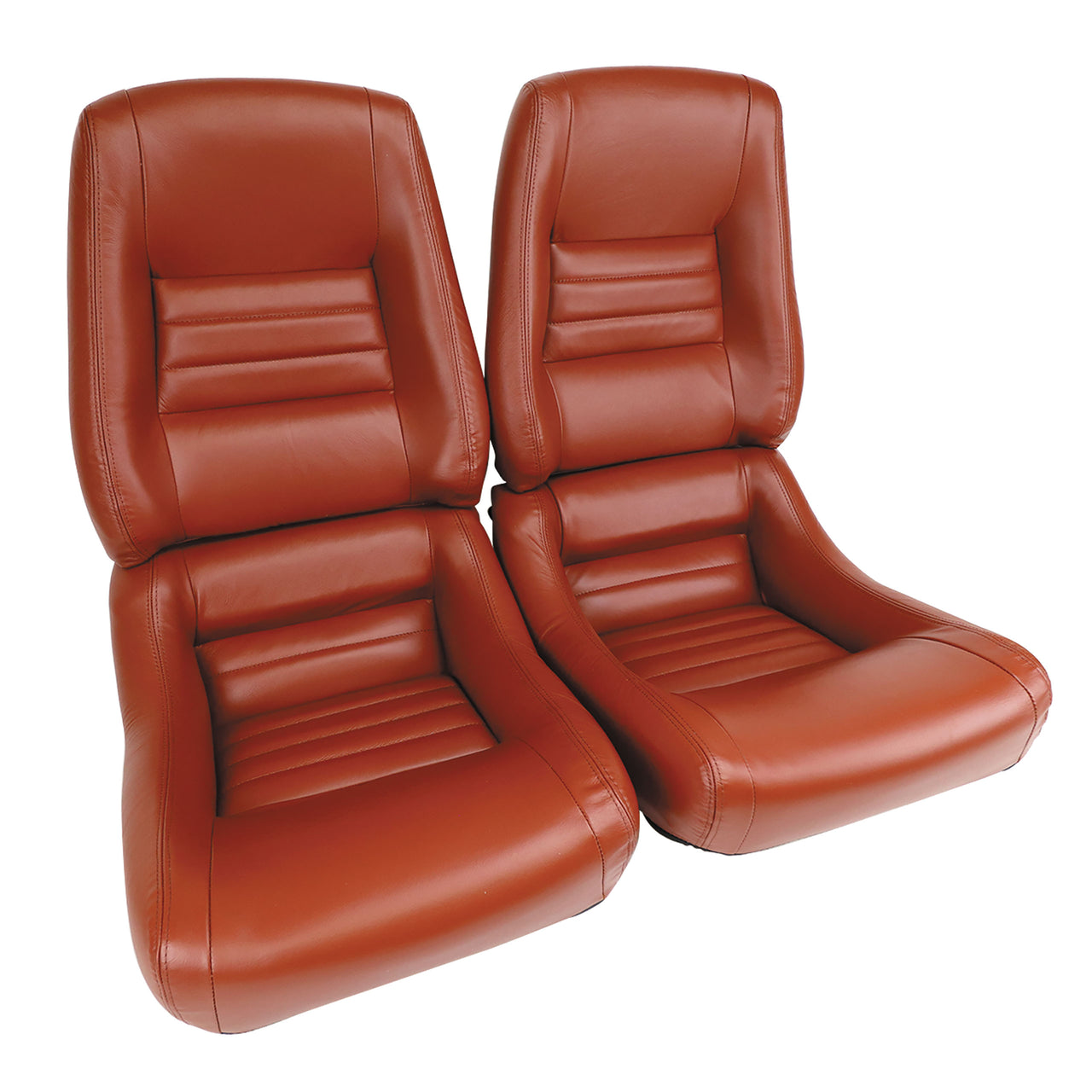 1981-1981 Corvette Mounted Leather Seat Covers Cinnabar 100%-Leather 4" Bolster-422639-Corvette-Store-Online