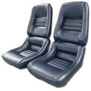 1979-1981 Corvette Mounted Leather Seat Covers Dark Blue 100%-Leather 4" Bolster-422648-Corvette-Store-Online