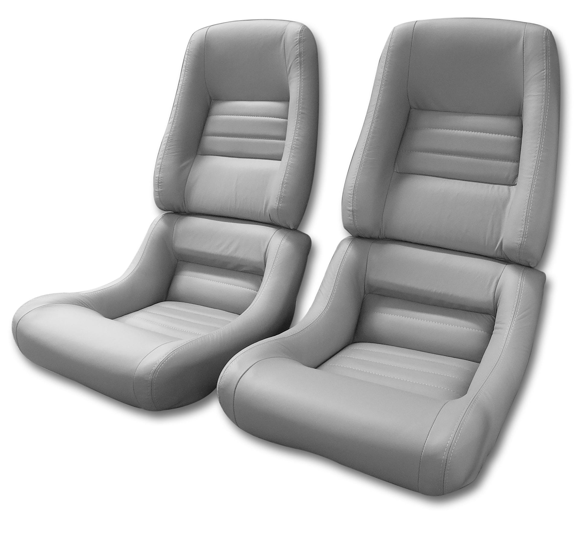 1982-1982 Corvette Mounted Leather Seat Covers Gray 100%-Leather 4" Bolster-422668-Corvette-Store-Online