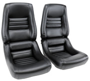 1979-1981 Corvette Mounted "Leather-Like" Vinyl Seat Covers Black 4" Bolster-422720-Corvette-Store-Online