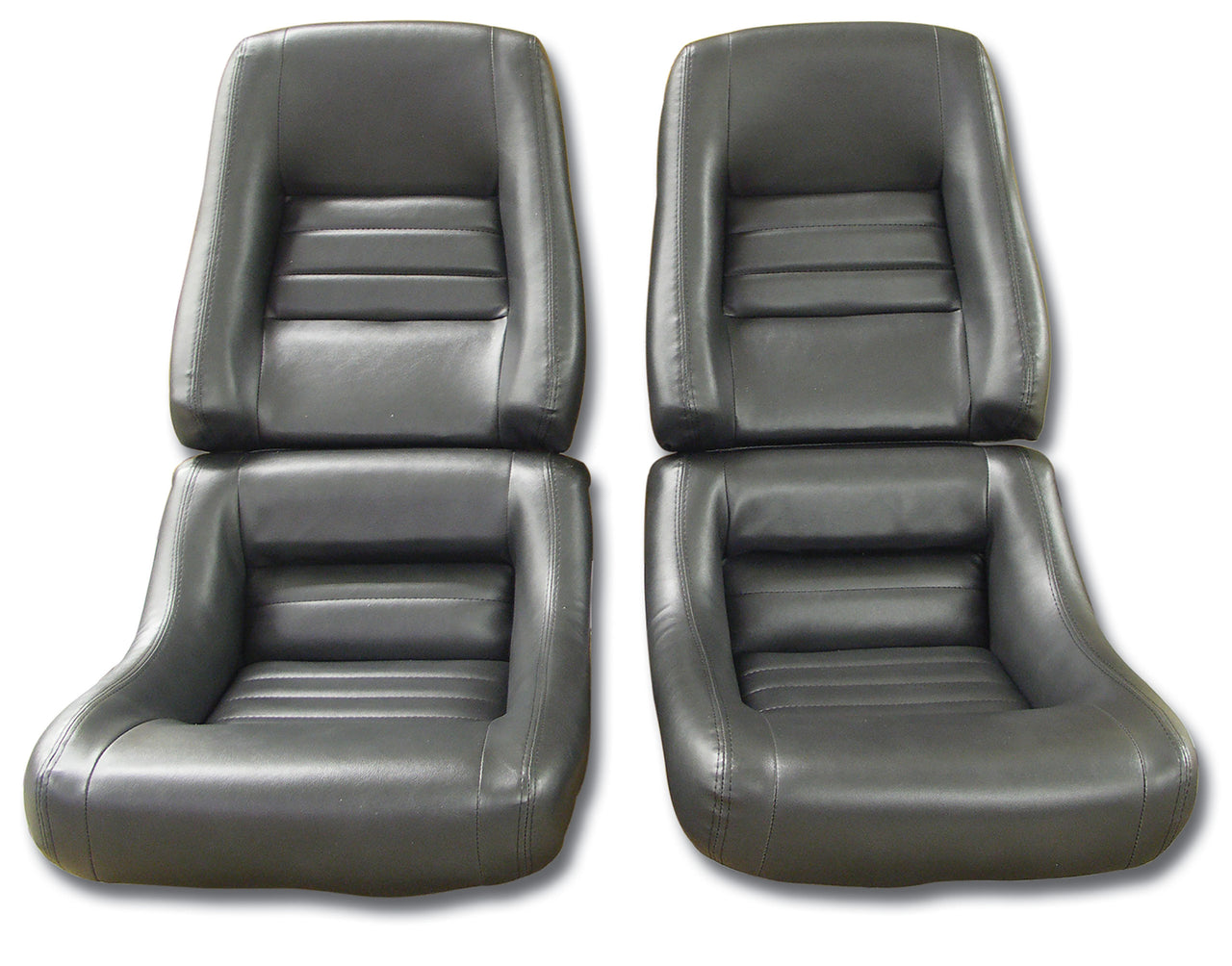 1982-1982 Corvette Mounted "Leather-Like" Vinyl Seat Covers Charcoal 4" Bolster-422721-Corvette-Store-Online