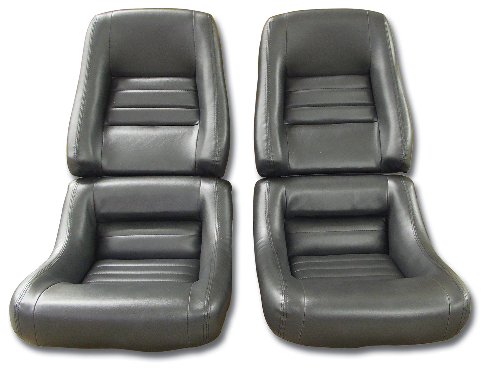 1982-1982 Corvette Mounted "Leather-Like" Vinyl Seat Covers Charcoal 4" Bolster-422721-Corvette-Store-Online