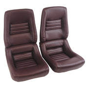 1980-1980 Corvette Mounted "Leather-Like" Vinyl Seat Covers Claret 4" Bolster-422736-Corvette-Store-Online