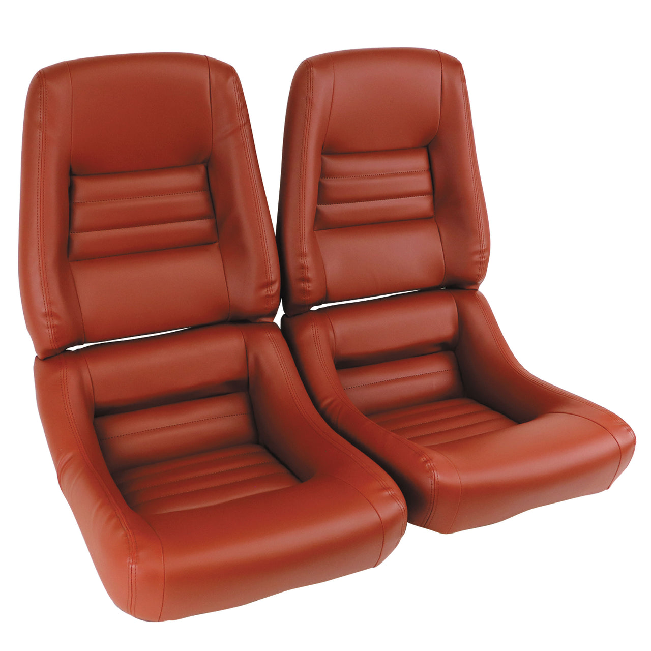 1981-1981 Corvette Mounted "Leather-Like" Vinyl Seat Covers Cinnabar 4" Bolster-422739-Corvette-Store-Online