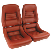 1981-1981 Corvette Mounted "Leather-Like" Vinyl Seat Covers Cinnabar 4" Bolster-422739-Corvette-Store-Online