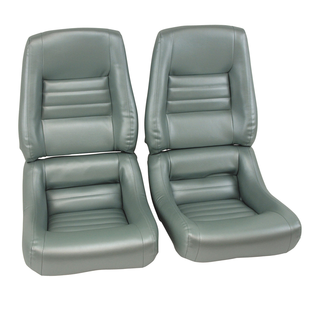 1982-1982 Corvette Mounted "Leather-Like" Vinyl Seat Covers Silvergreen 4" Bolster-422759-Corvette-Store-Online