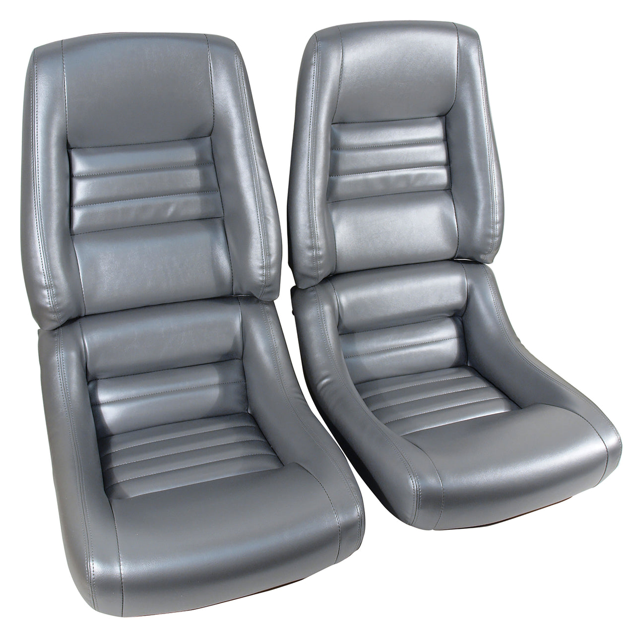 1978-1978 Corvette Mounted "Leather-Like" Vinyl Seat Covers Silver Pace 4" Bolster-422762-Corvette-Store-Online
