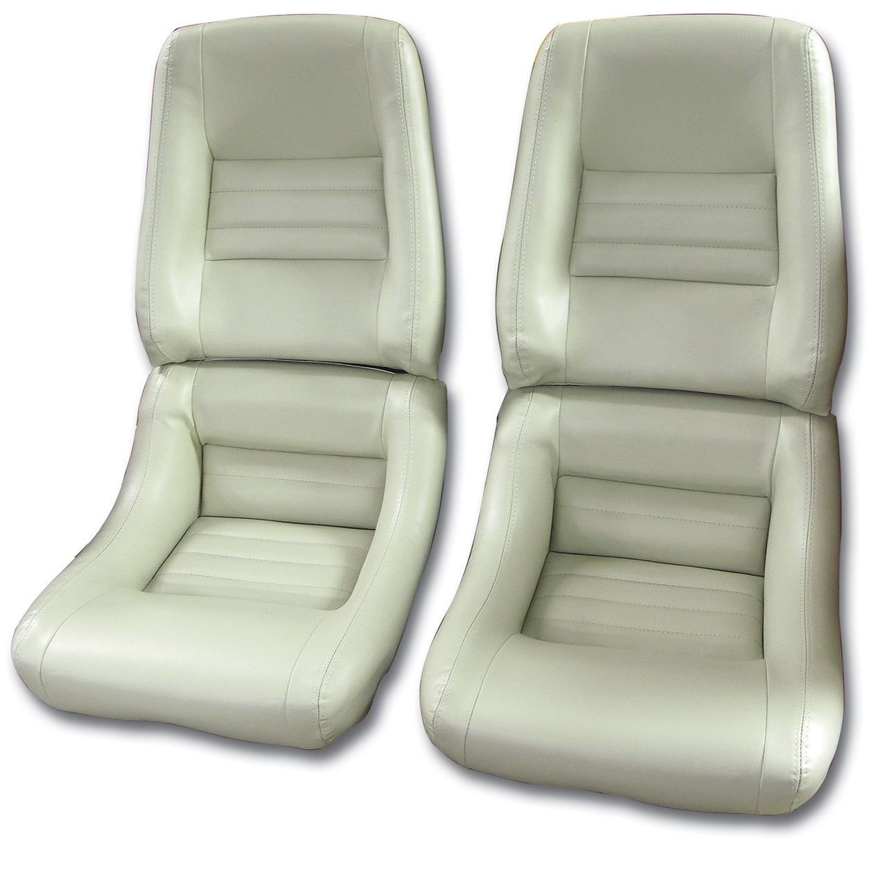 1979-1980 Corvette Mounted "Leather-Like" Vinyl Seat Covers Oyster 4" Bolster-422766-Corvette-Store-Online