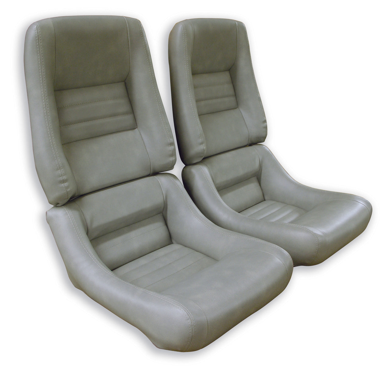 1982-1982 Corvette Mounted "Leather-Like" Vinyl Seat Covers Gray 4" Bolster-422768-Corvette-Store-Online
