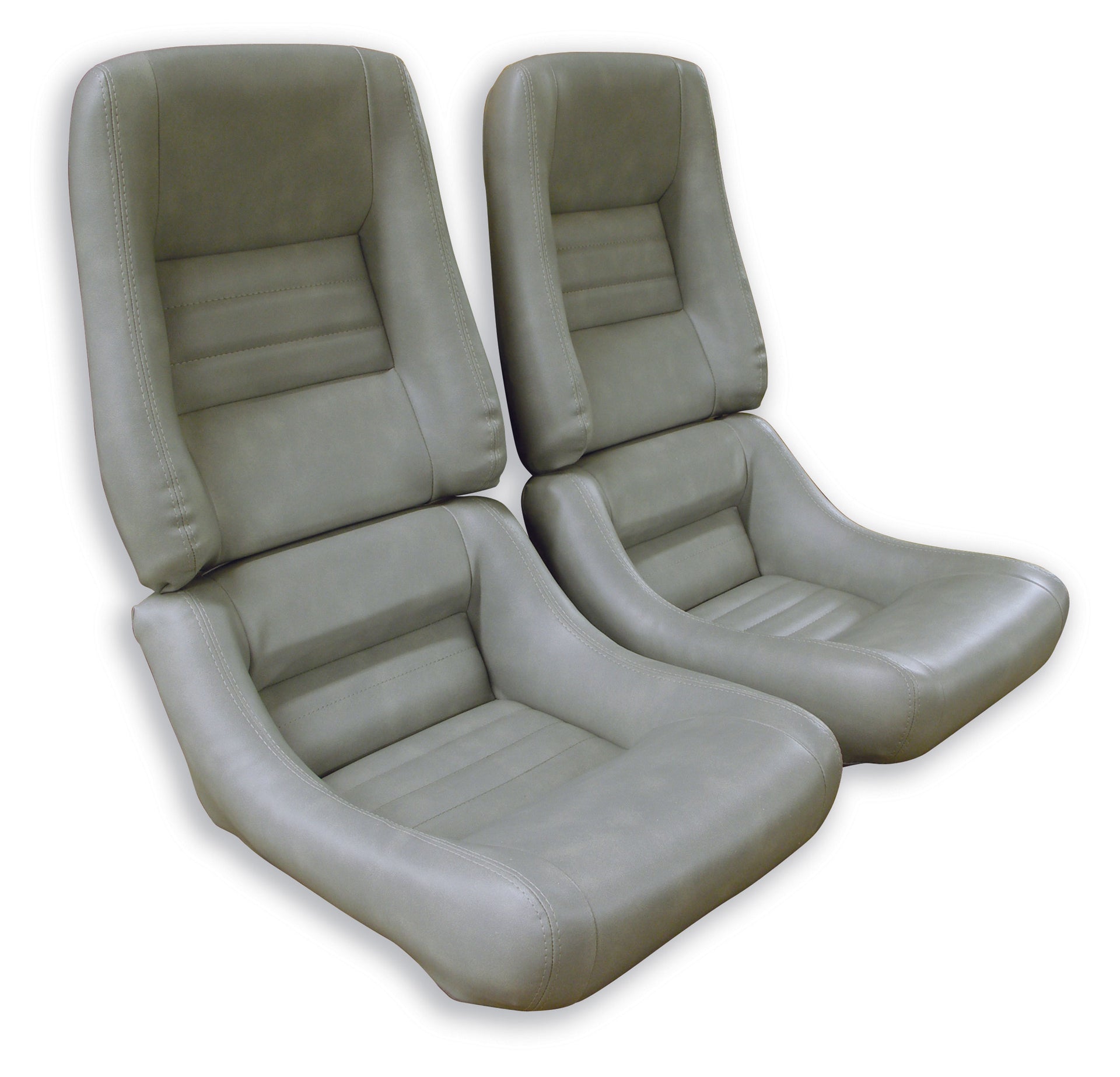 1982-1982 Corvette Mounted "Leather-Like" Vinyl Seat Covers Gray 4" Bolster-422768-Corvette-Store-Online