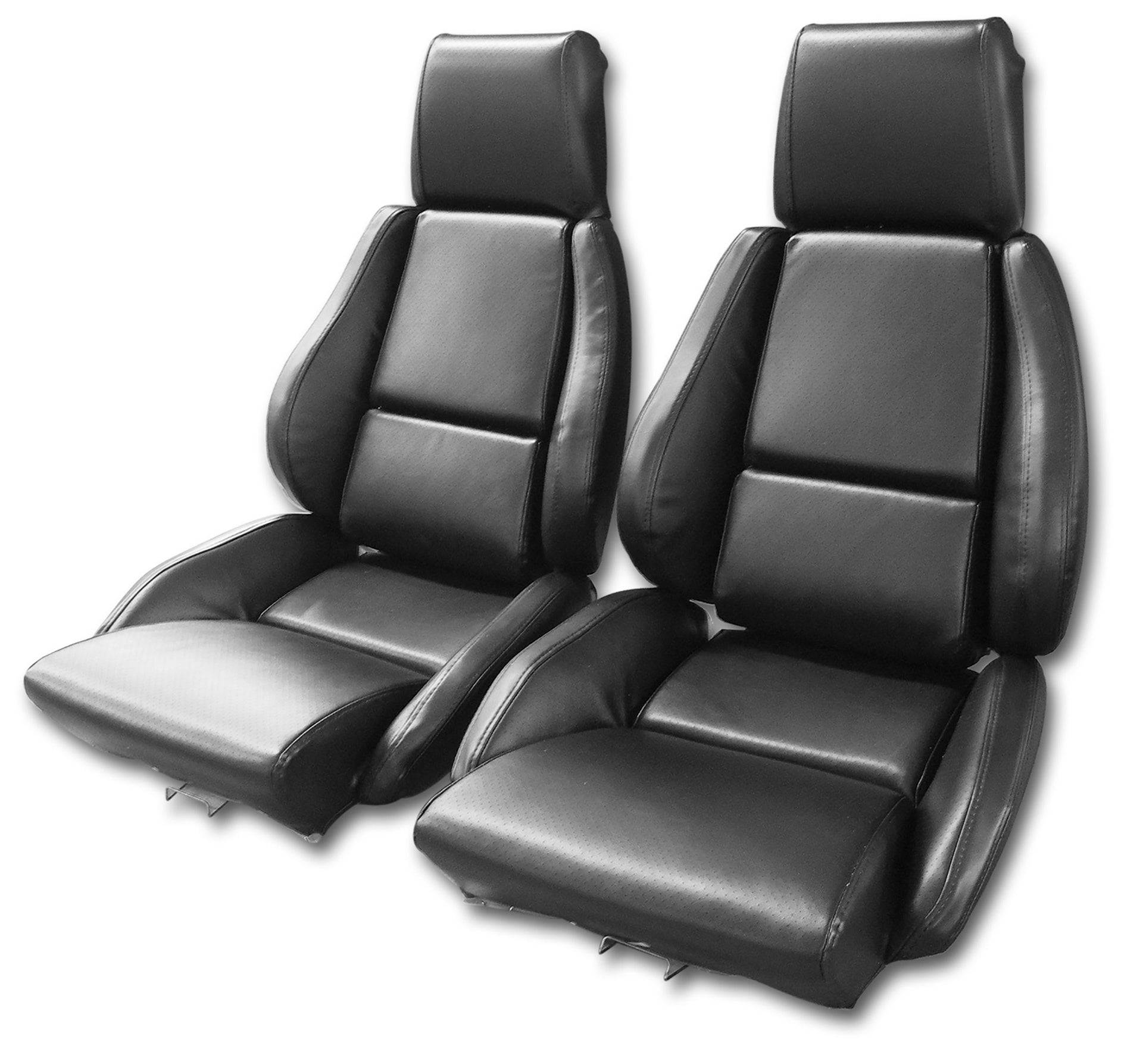 1984-1988 Corvette Mounted "Leather-Like" Vinyl Seat Covers Black Standard-422920-Corvette-Store-Online