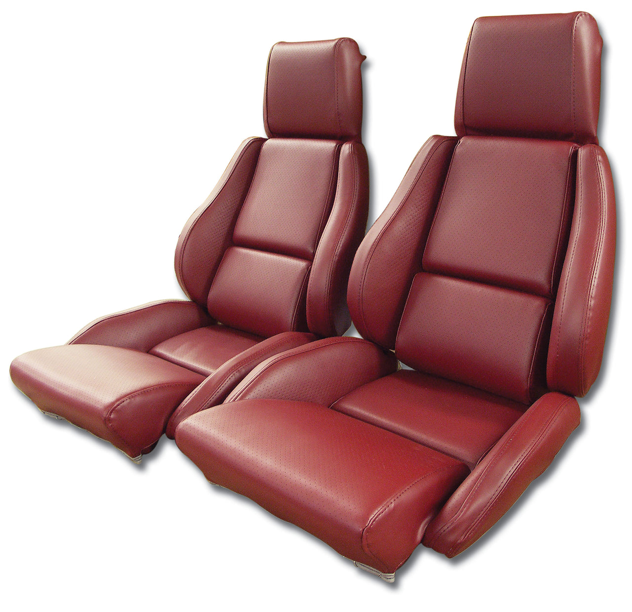 1984-1985 Corvette Mounted "Leather-Like" Vinyl Seat Covers Red Standard-422927-Corvette-Store-Online