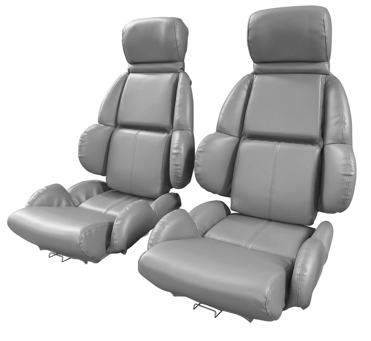 1989-1989 Corvette Mounted "Leather-Like" Vinyl Seat Covers Gray Standard-423179-Corvette-Store-Online