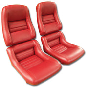 1979-1981 Corvette Mounted Leather Seat Covers Red Lthr/Vinyl Original 2" Bolster-423224-Corvette-Store-Online
