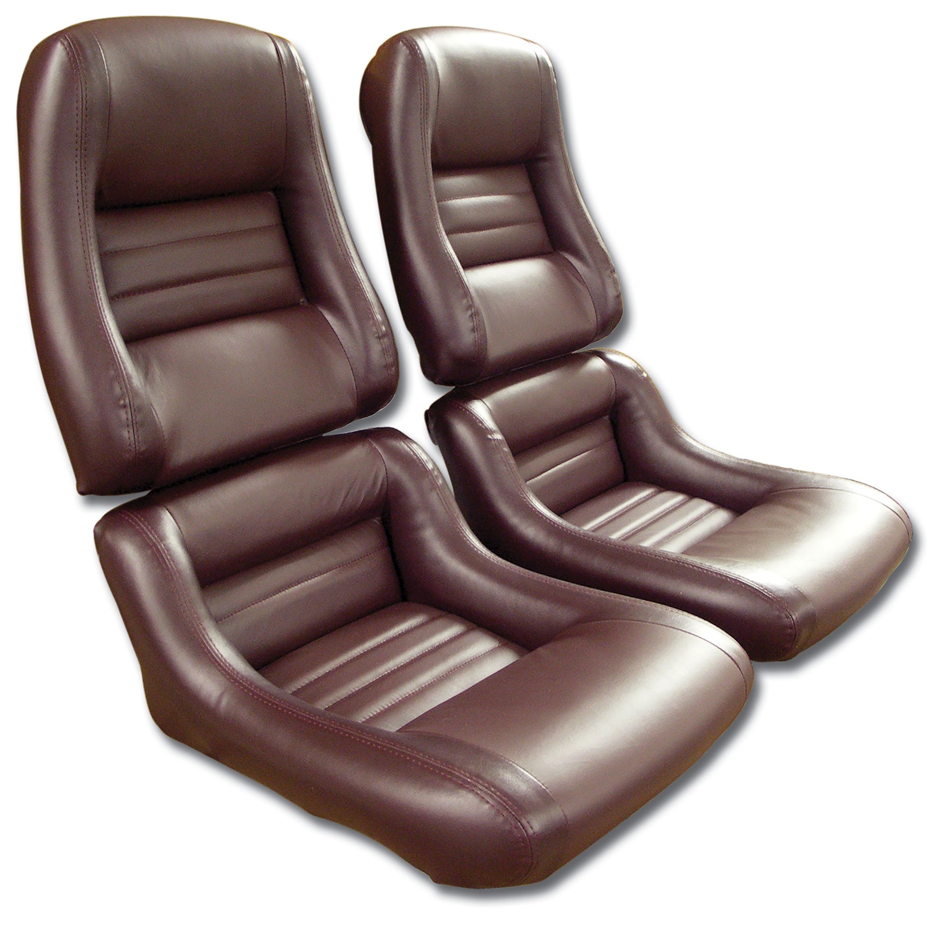 1980-1980 Corvette Mounted Leather Seat Covers Claret Lthr/Vnyl Original 2" Bolster-423236-Corvette-Store-Online