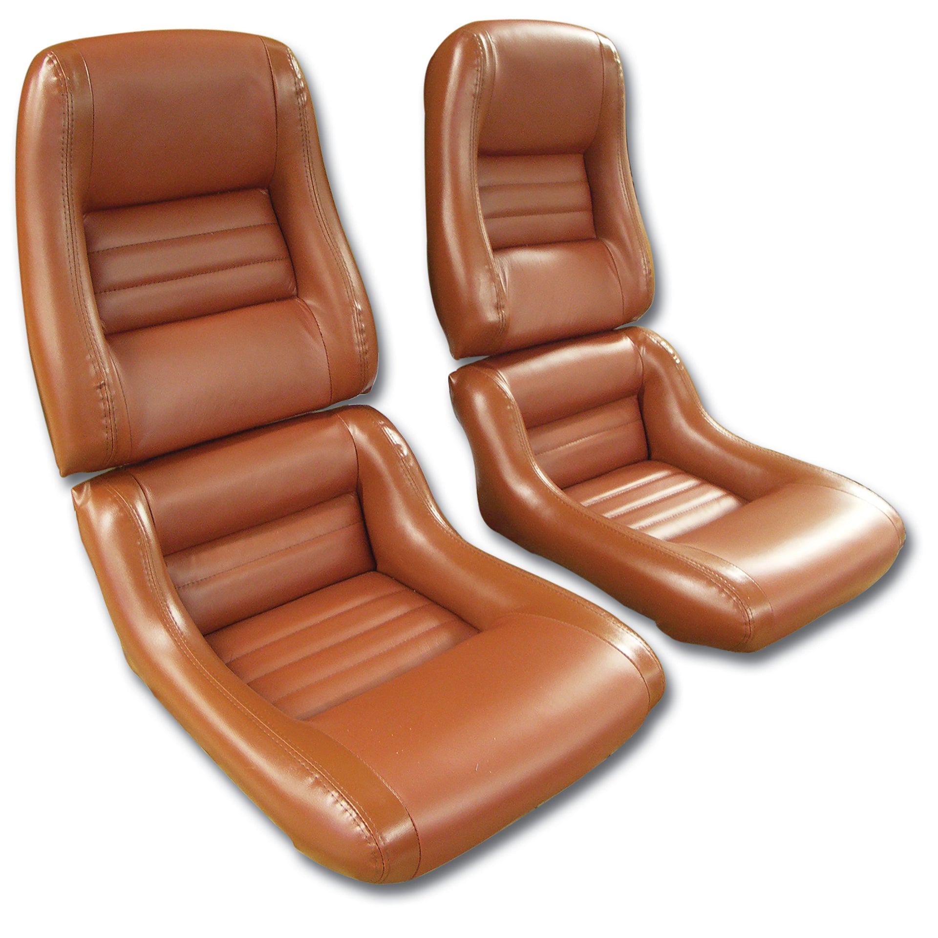 1981-1981 Corvette Mounted Leathr Seat Covers Cinnabar Lthr/Vnyl Original 2" Bolstr-423239-Corvette-Store-Online