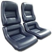 1982-1982 Corvette Mounted Leather Seat Covers Dk Blue Lthr/Vnyl Original 2" Bolstr-423246-Corvette-Store-Online