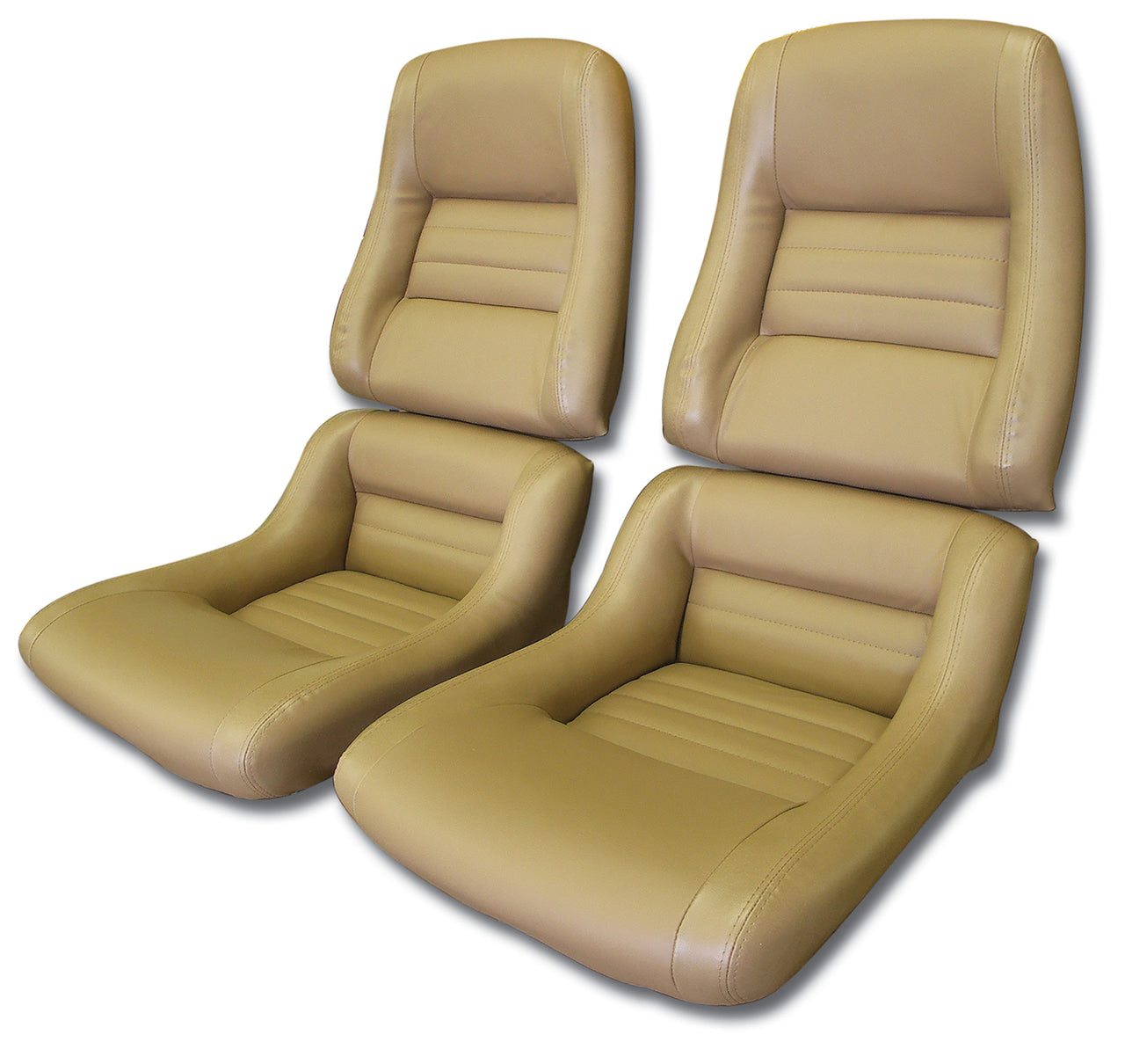 1981-1982 Corvette Mounted Leather Seat Covers Camel Lthr/Vnyl Original 2" Bolster-423258-Corvette-Store-Online