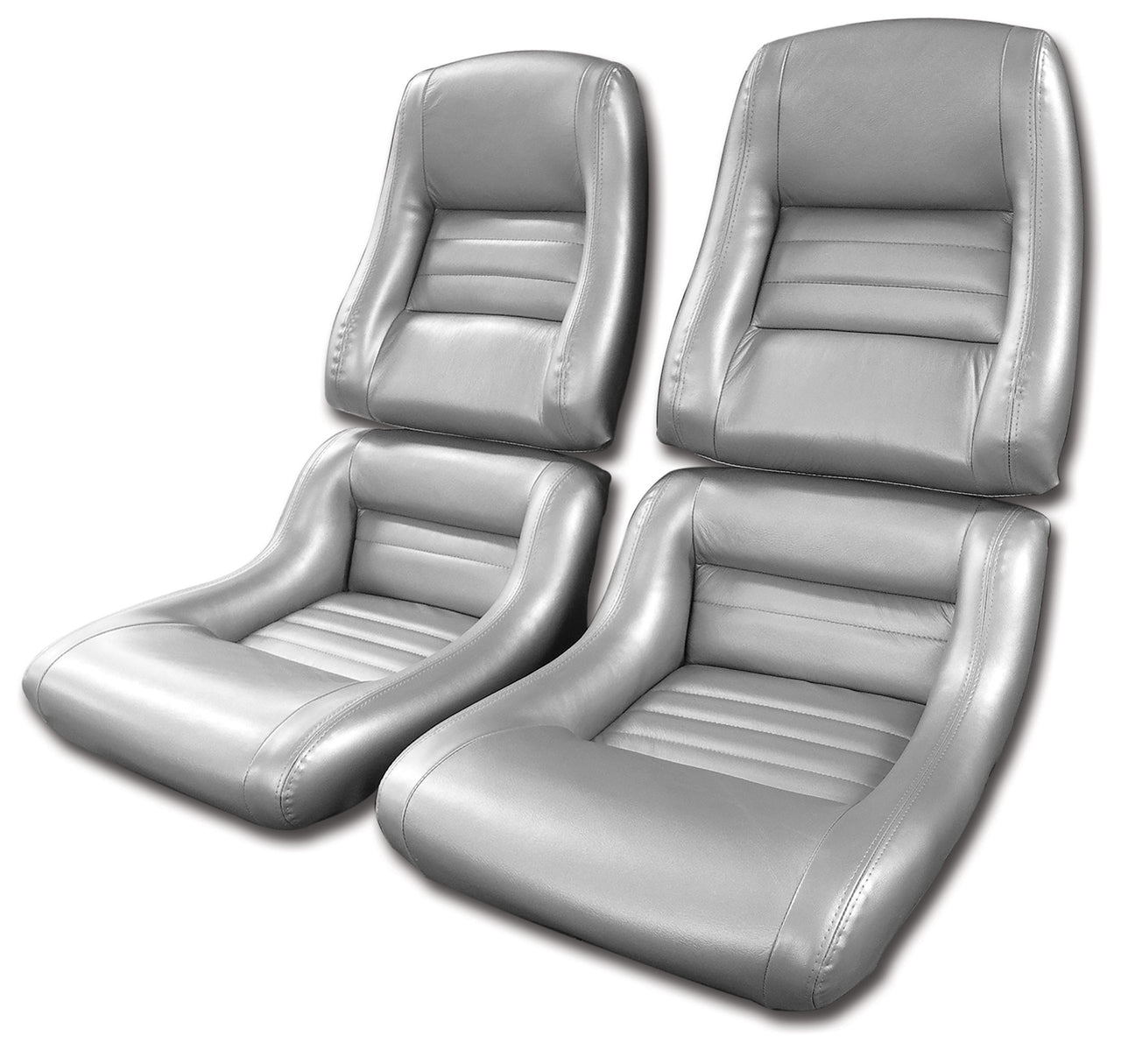 1978-1978 Corvette Mounted Leathr Seat Covers Slvr Pace Lthr/Vnyl Original 2" Blstr-423262-Corvette-Store-Online