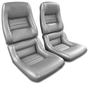 1981-1981 Corvette Mounted Leather Seat Covers Silver Lthr/Vnyl Original 2" Bolster-423264-Corvette-Store-Online