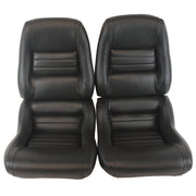 1982-1982 Corvette Mounted Leather Seat Covers Charcoal 100%-Leather 2" Bolster-423321-Corvette-Store-Online