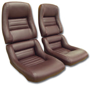 1980-1980 Corvette Mounted Leather Seat Covers Claret 100%-Leather 2" Bolster-423336-Corvette-Store-Online