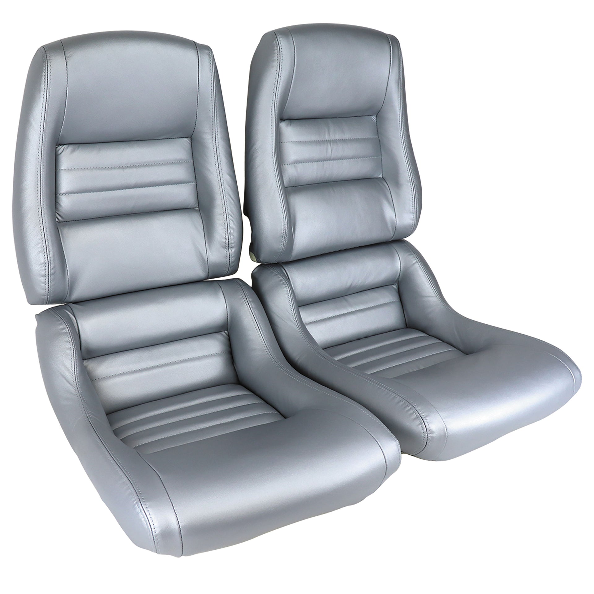 1978-1978 Corvette Mounted Leather Seat Covers Silver Pace 100%-Leather 2" Bolster-423362-Corvette-Store-Online