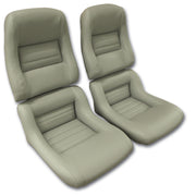 1982-1982 Corvette Mounted Leather Seat Covers Gray 100%-Leather 2" Bolster-423368-Corvette-Store-Online