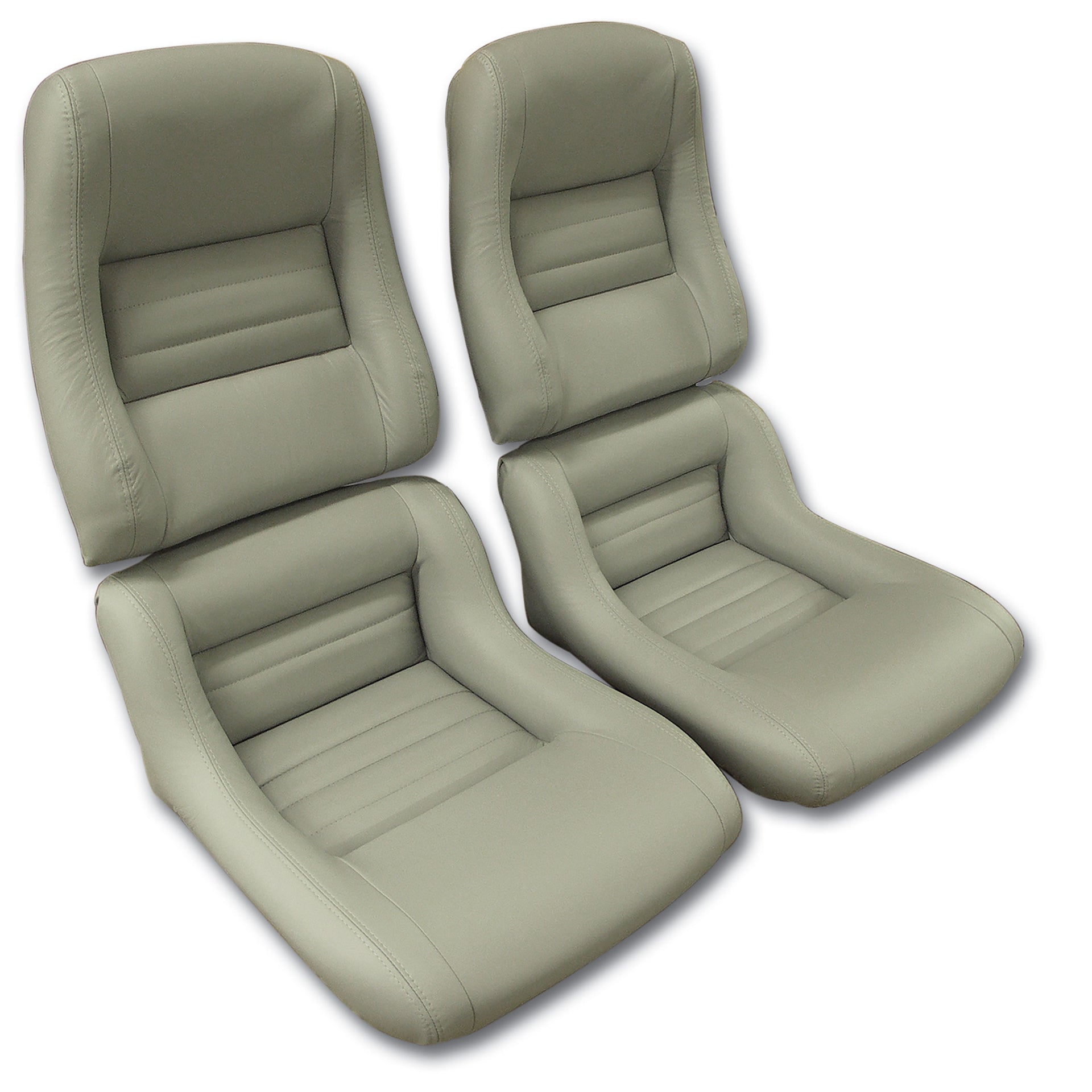 1982-1982 Corvette Mounted Leather Seat Covers Gray 100%-Leather 2" Bolster-423368-Corvette-Store-Online