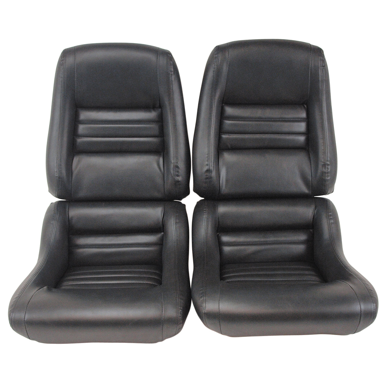 1982-1982 Corvette Mounted "Leather-Like" Vinyl Seat Covers Charcoal 2" Bolster-423421-Corvette-Store-Online