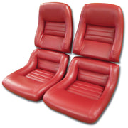 1979-1981 Corvette Mounted "Leather-Like" Vinyl Seat Covers Red 2" Bolster-423424-Corvette-Store-Online
