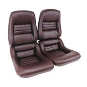 1980-1980 Corvette Mounted "Leather-Like" Vinyl Seat Covers Claret 2" Bolster-423436-Corvette-Store-Online