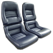 1979-1981 Corvette Mounted "Leather-Like" Vinyl Seat Covers Dark Blue 2" Bolster-423448-Corvette-Store-Online
