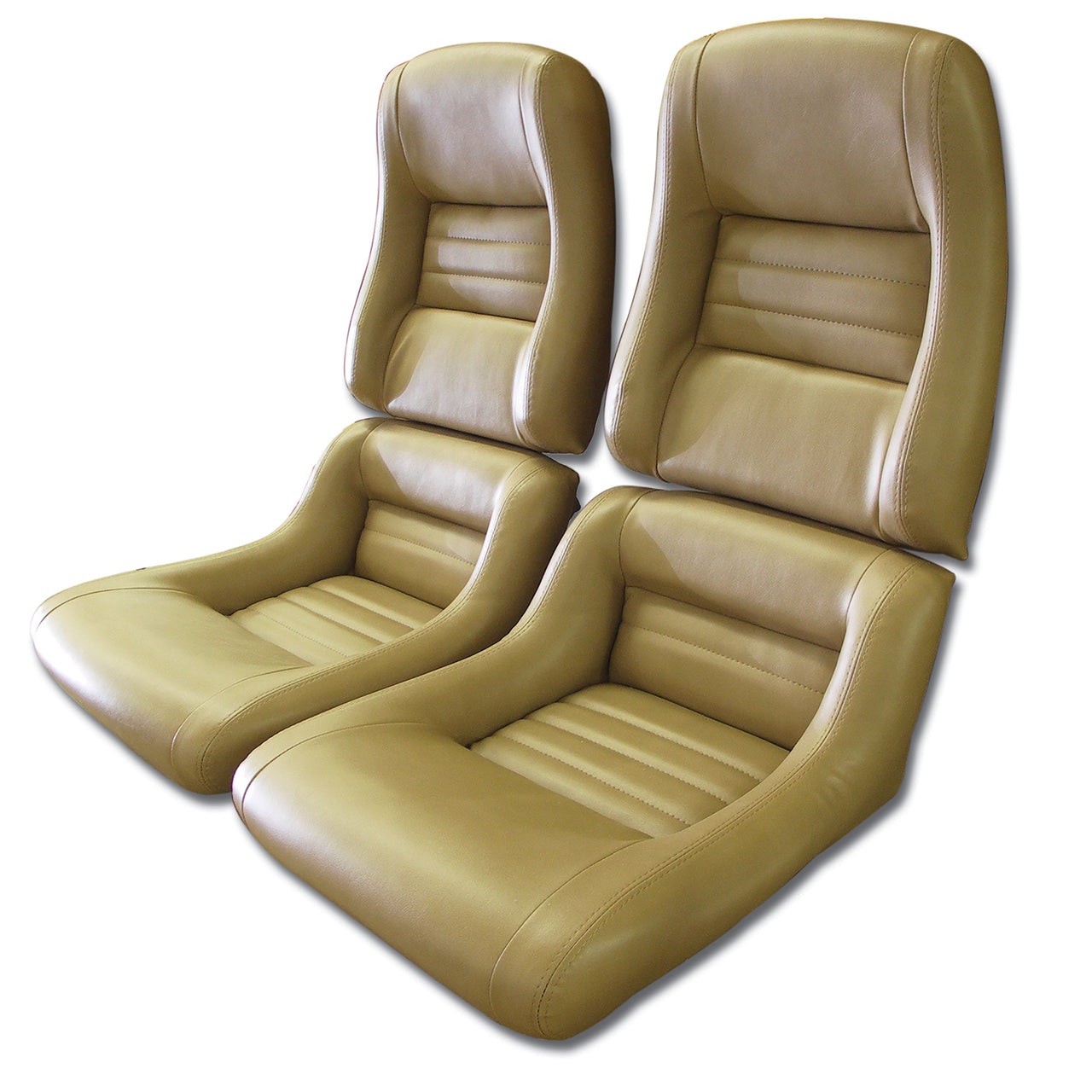 1981-1982 Corvette Mounted "Leather-Like" Vinyl Seat Covers Camel 2" Bolster-423458-Corvette-Store-Online