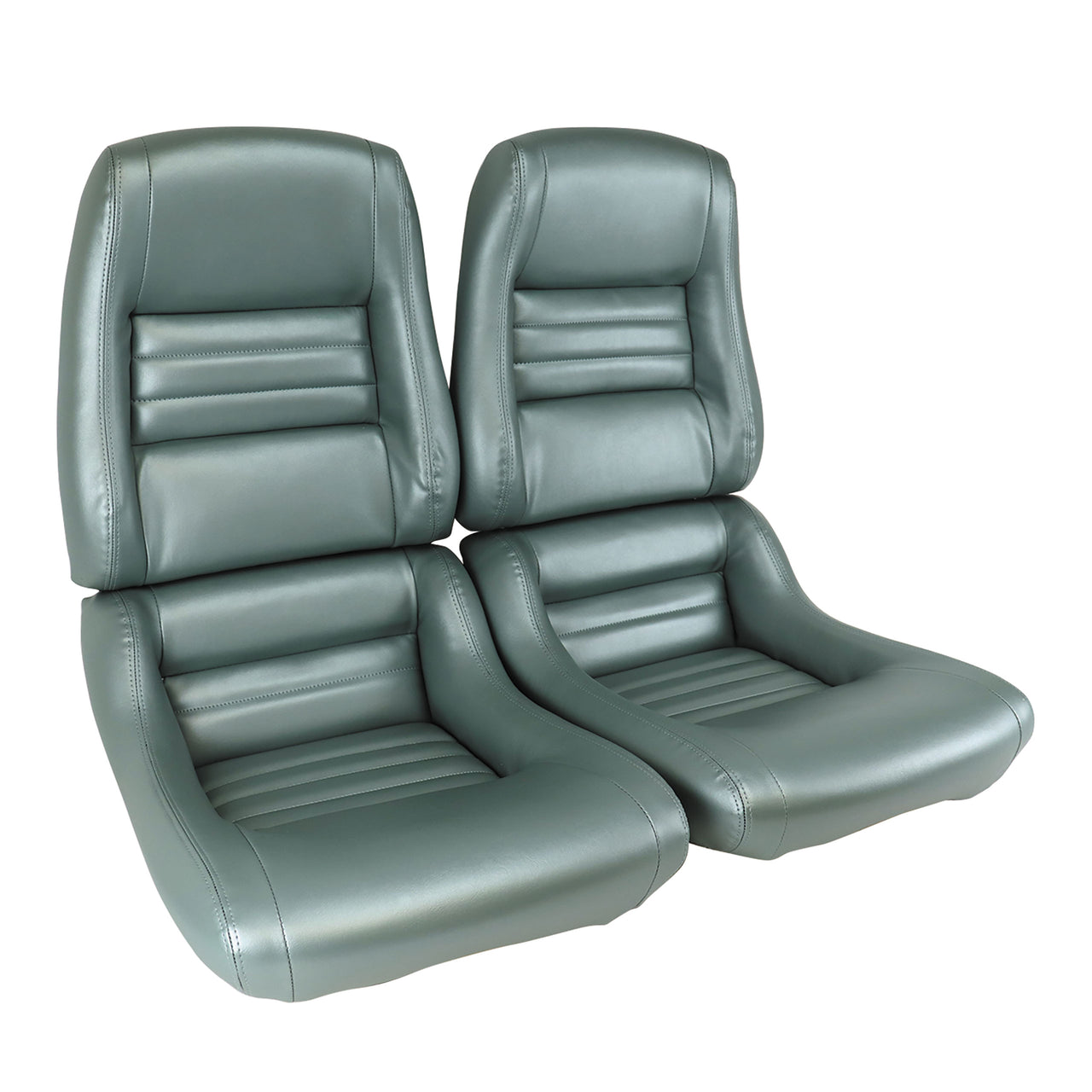 1982-1982 Corvette Mounted "Leather-Like" Vinyl Seat Covers Silvergreen 2" Bolster-423459-Corvette-Store-Online