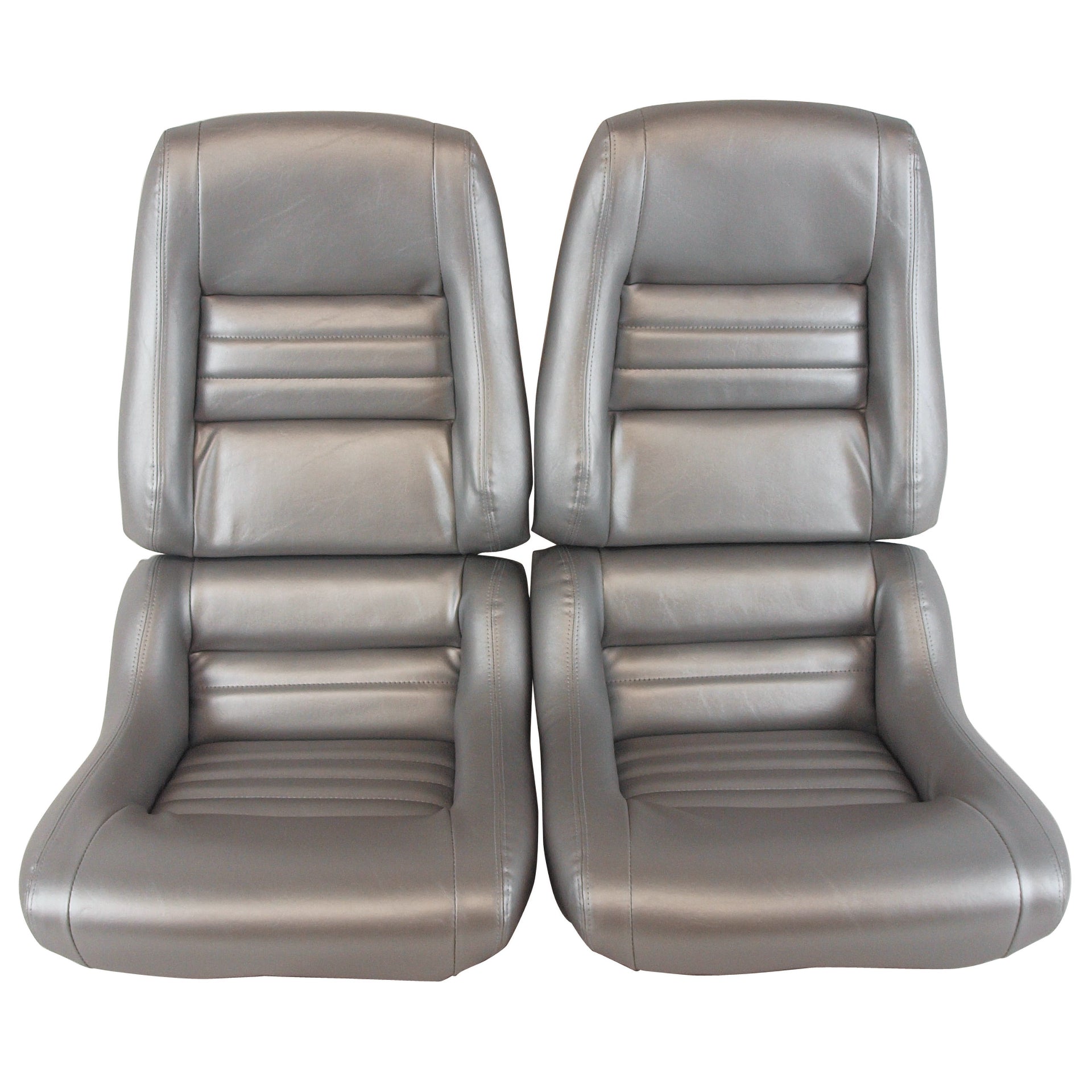 1978-1978 Corvette Mounted "Leather-Like" Vinyl Seat Covers Silver Pace 2" Bolster-423462-Corvette-Store-Online