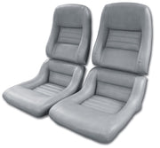 1982-1982 Corvette Mounted "Leather-Like" Vinyl Seat Covers Gray 2" Bolster-423468-Corvette-Store-Online